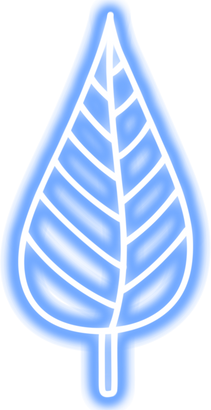 Blue neon leaves
