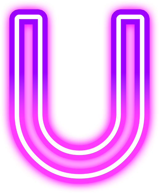 Neon Letter U