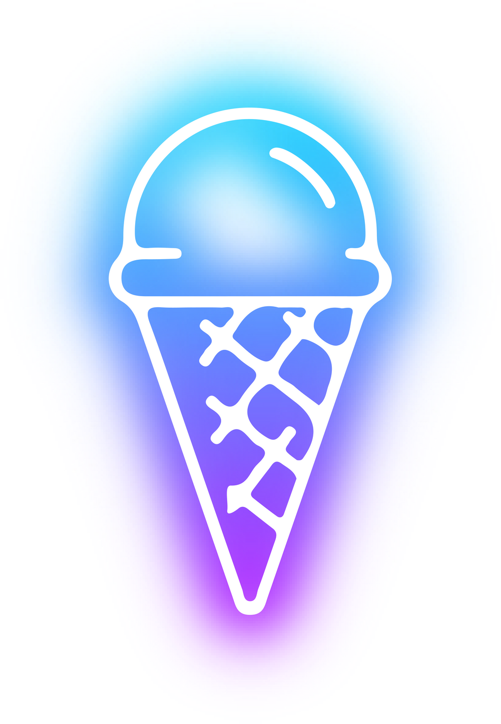 Set of ice cream neon